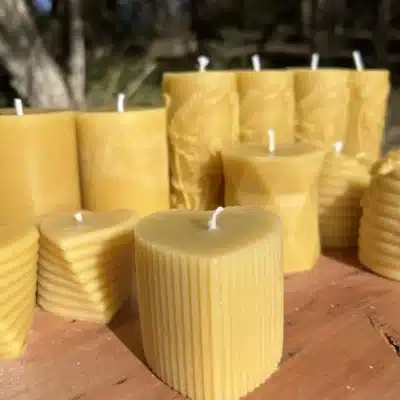 beeswax candle large heart