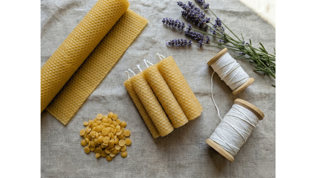 Beeswax Candle Handrolled Small