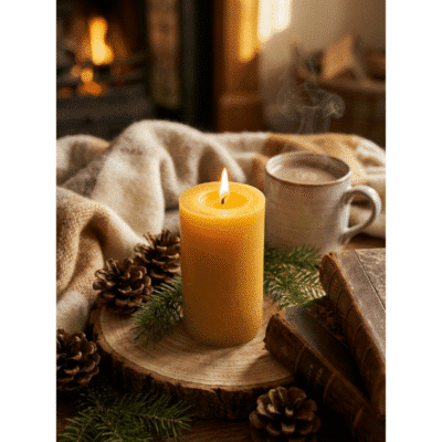 beeswax candle large cylinder
