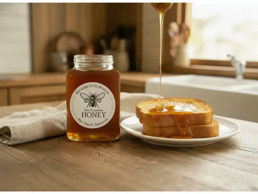 Tasmanian blue gum honey on toast