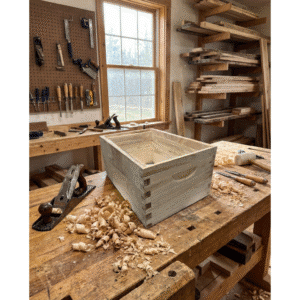 brood box 8 frame deep in carpenters workshop