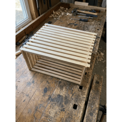 Assembled and wired deep hive frame