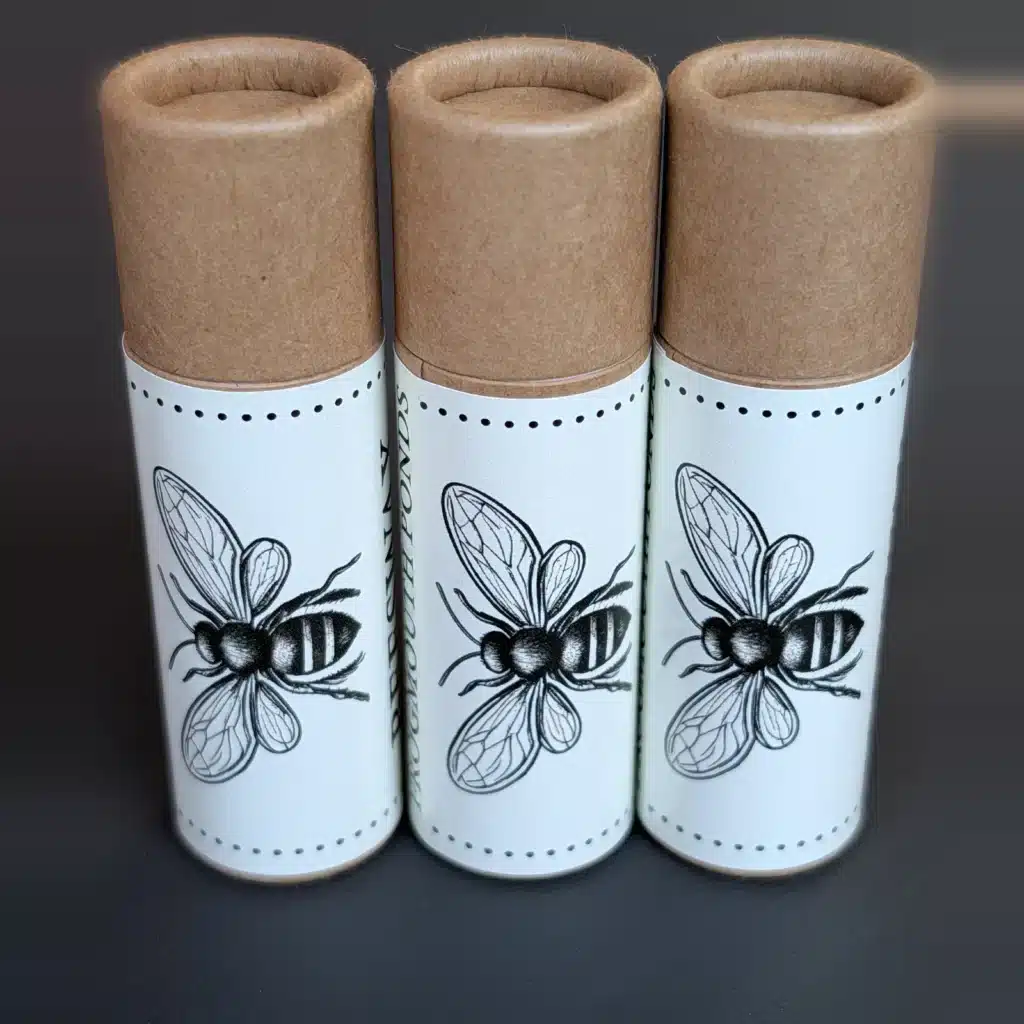 Natural Beeswax Lip Balm 3-Pack — Kraft Paper Tubes (3 × 11g)