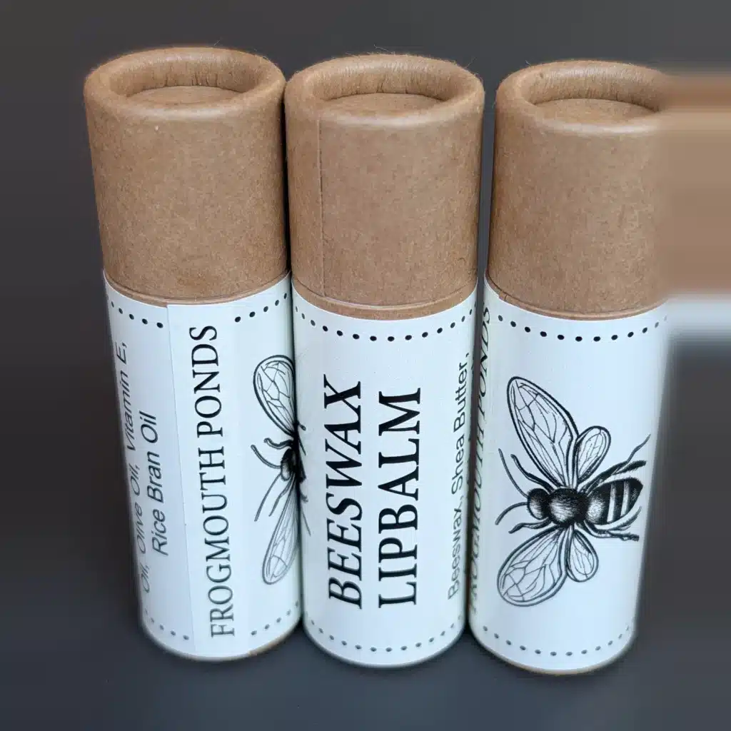 Natural Beeswax Lip Balm 3-Pack — Kraft Paper Tubes (3 × 11g)